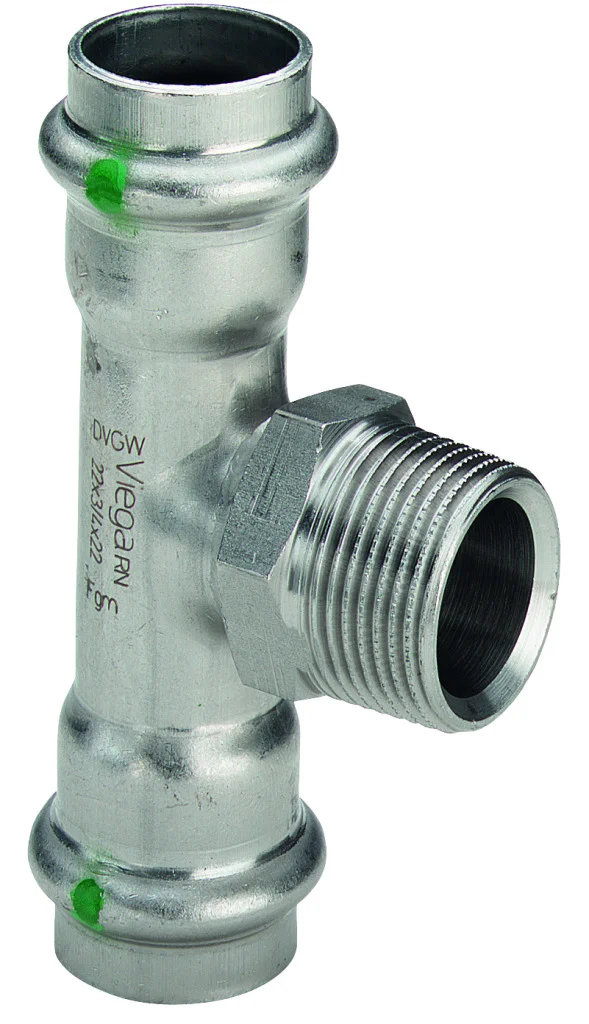 Viega Persovergangs-T-stuk inox 54 x 3/4" x 54M (drink)water Viega Sanpress Inox 2317.1 446024