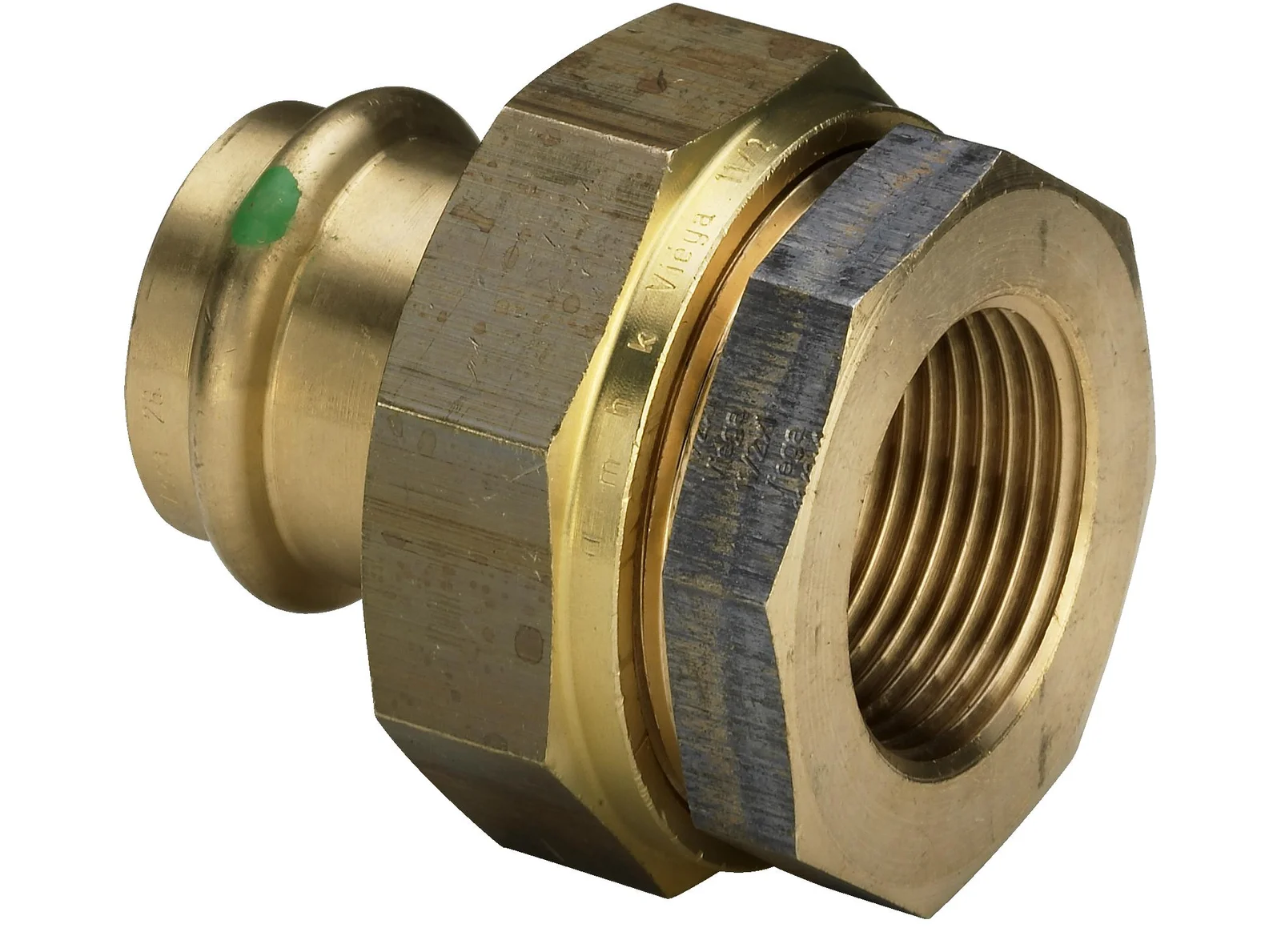 Viega Pers-3-delige koppeling brons 15 x 3/4" F (drink)water Viega Profipress Koper 2267 469467