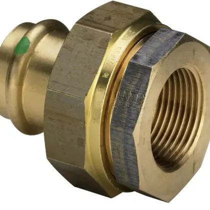 Viega Pers-3-delige koppeling brons 35 x 5/4" F (drink)water Viega Profipress Koper 2267 469528
