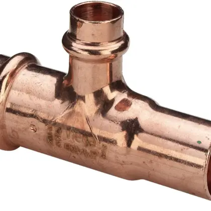 Viega Persverloop-T koper insteek FFM 22x15x22mm (drink)water Viega Profipress Koper 2418.1 477356