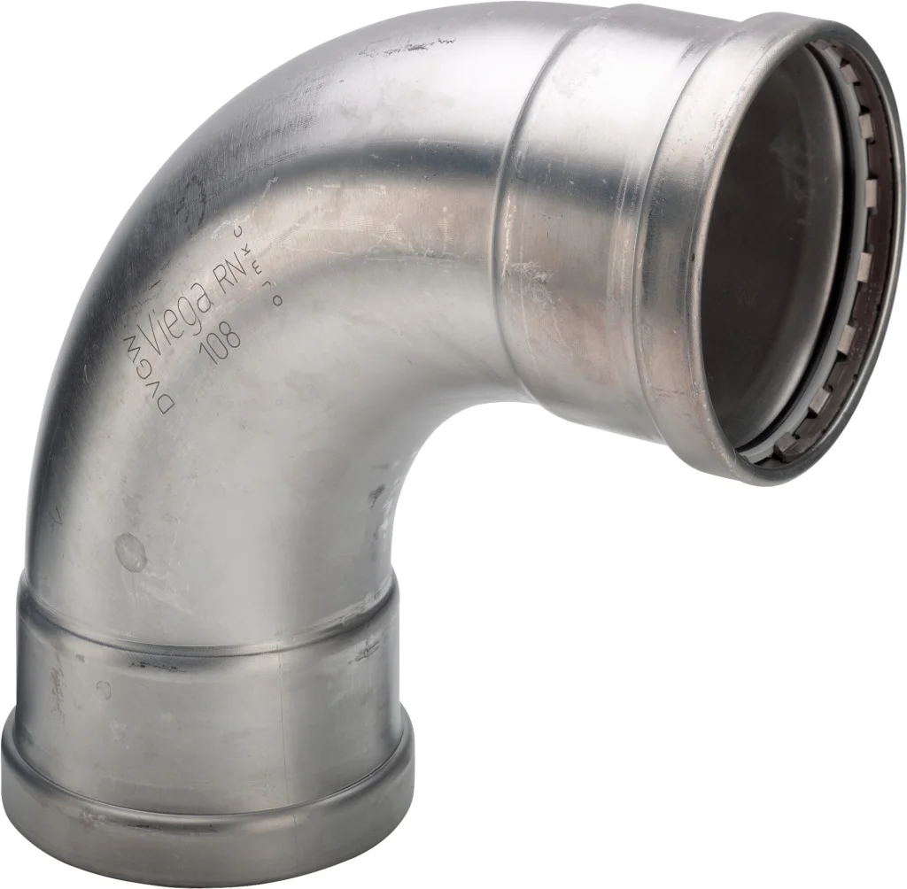 Viega Persbocht inox 108mm FF 90° (drink)water Viega Sanpress Inox 2316XL 482619