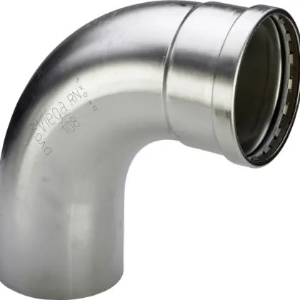 Viega Persinsteekbocht inox 108mm MF 90° (drink)water Viega Sanpress Inox 2316.1XL 482640