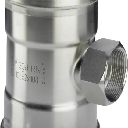 Viega Persovergangs-T-stuk inox 88.9 x 2" x 88.9F (drink)water Viega Sanpress Inox 2317.2XL 482893