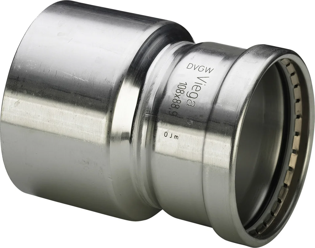 Viega Persverloopmof inox 88.9x54mm FF (drink)water Viega Sanpress Inox 2315.1XL 483142