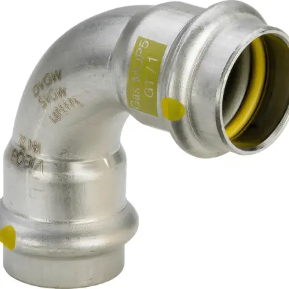 Viega Persbocht inox 15mm FF 90° gas Viega Sanpress Inox G 0216 485788