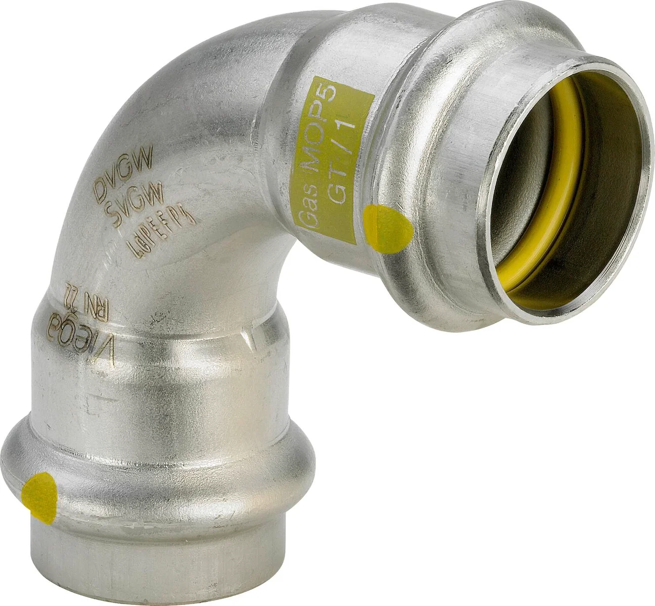 Viega Persbocht inox 15mm FF 90° gas Viega Sanpress Inox G 0216 485788
