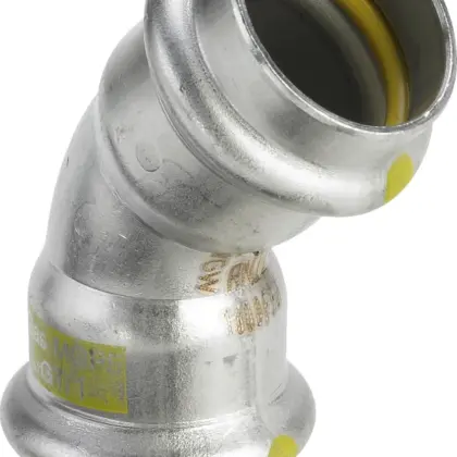 Viega Persbocht inox 15mm FF 45° gas Viega Sanpress Inox G 0226 486129