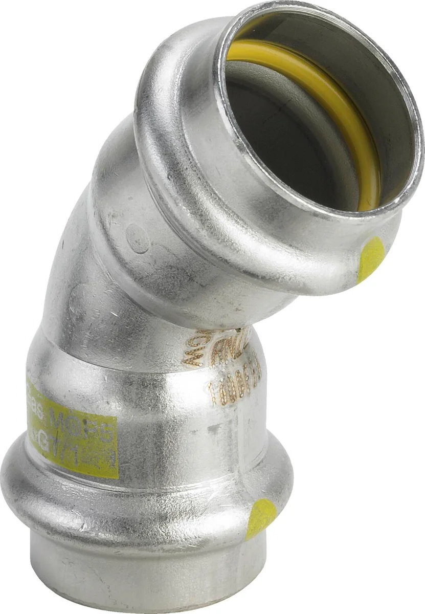 Viega Persbocht inox 15mm FF 45° gas Viega Sanpress Inox G 0226 486129