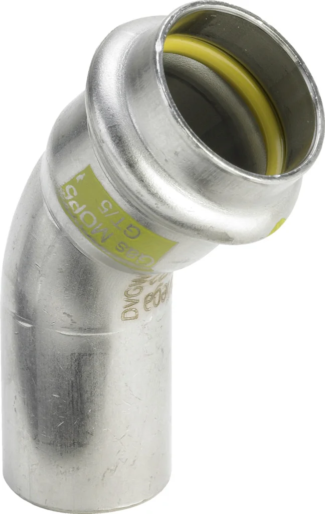 Viega Persinsteekbocht inox 28mm MF 45° gas Viega Sanpress Inox G 0226.1 486228