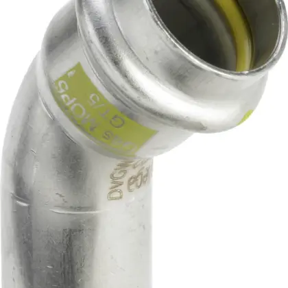 Viega Persinsteekbocht inox 35mm MF 45° gas Viega Sanpress Inox G 0226.1 486235