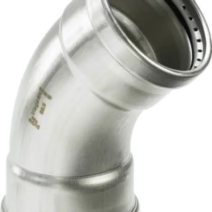 Viega Persbocht inox 64mm FF 45° (drink)water Viega Sanpress Inox 2326XL 578008