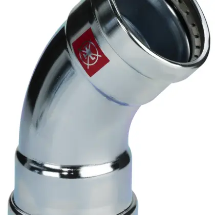 Viega Persbocht staal 108mm FF 45° verwarming Viega Prestabo 1126XL 597634