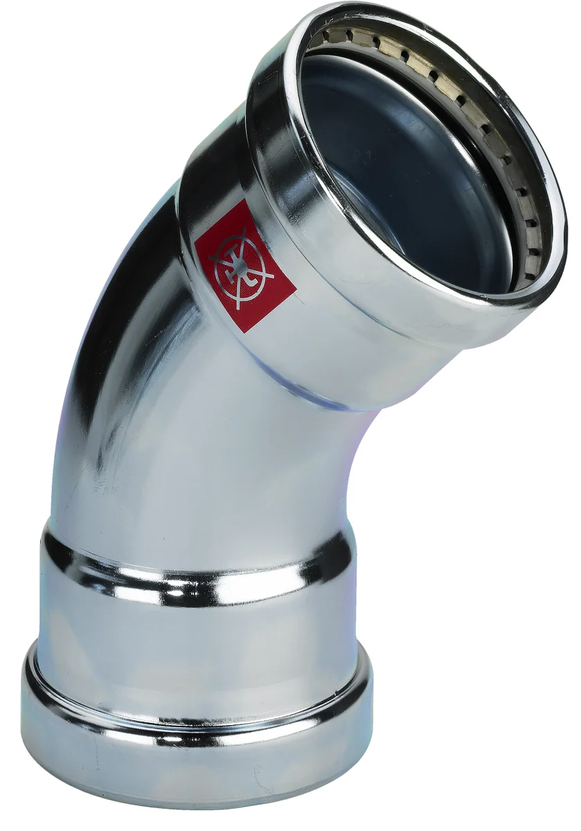 Viega Persbocht staal 108mm FF 45° verwarming Viega Prestabo 1126XL 597634