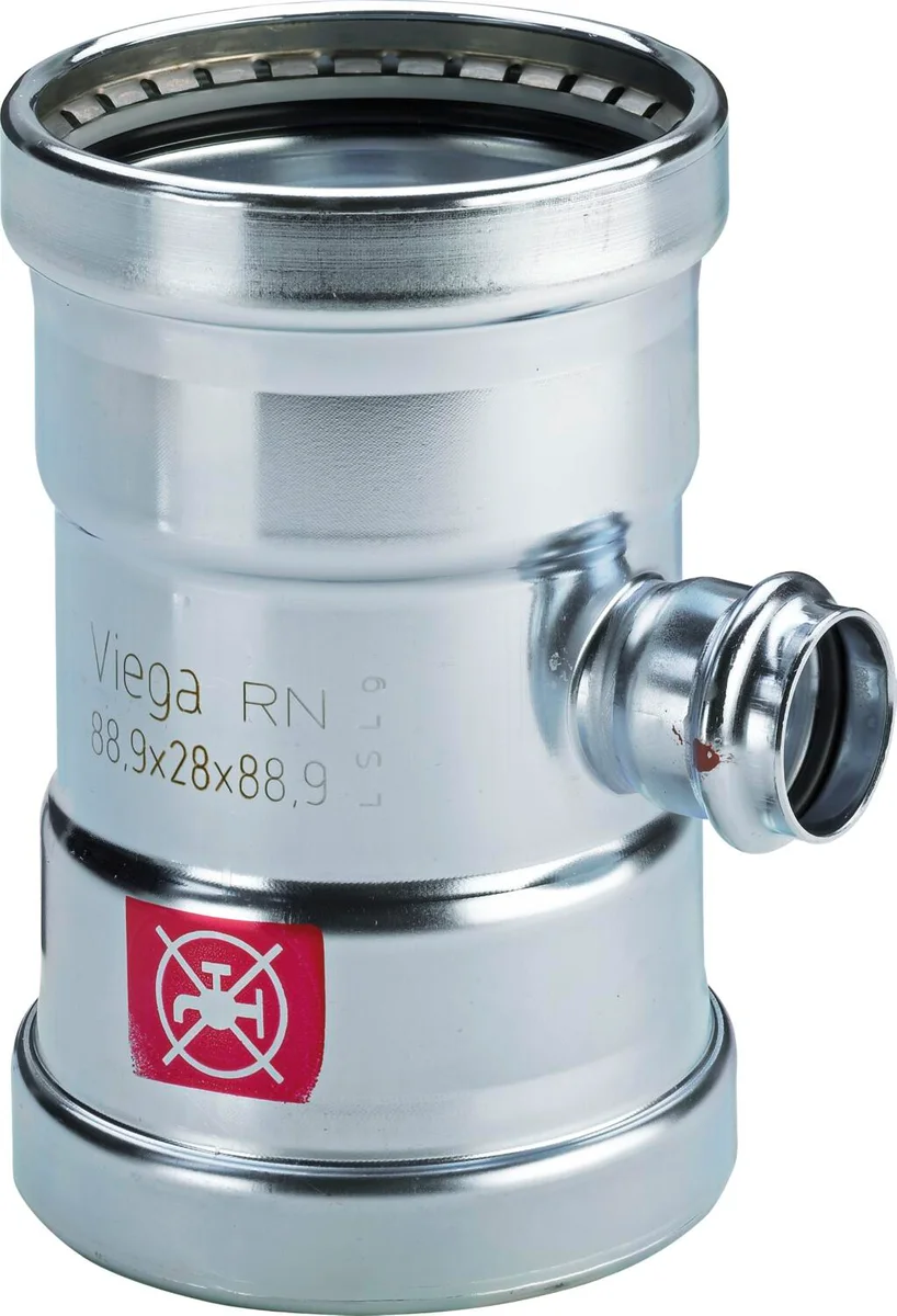 Viega Persverloop-T staal 64x54x64mm FFF verwarming Viega Prestabo XL 1118XL 597870