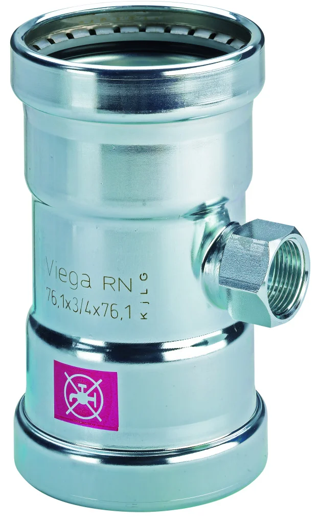 Viega Persovergangs-T-stuk staal 108 x 3/4" x 108F verwarming Viega Prestabo 1117.2XL 598099