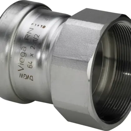 Viega Persovergangsstuk inox 88.9mm x 3" F (drink)water Viega Sanpress Inox 2312XL 619978