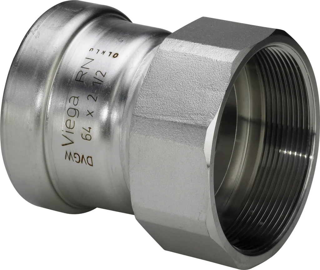 Viega Persovergangsstuk inox 88.9mm x 3" F (drink)water Viega Sanpress Inox 2312XL 619978
