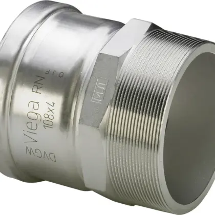 Viega Persovergangsstuk inox 64mm x 2.1/2" M (drink)water Viega Sanpress Inox 2311XL 619985