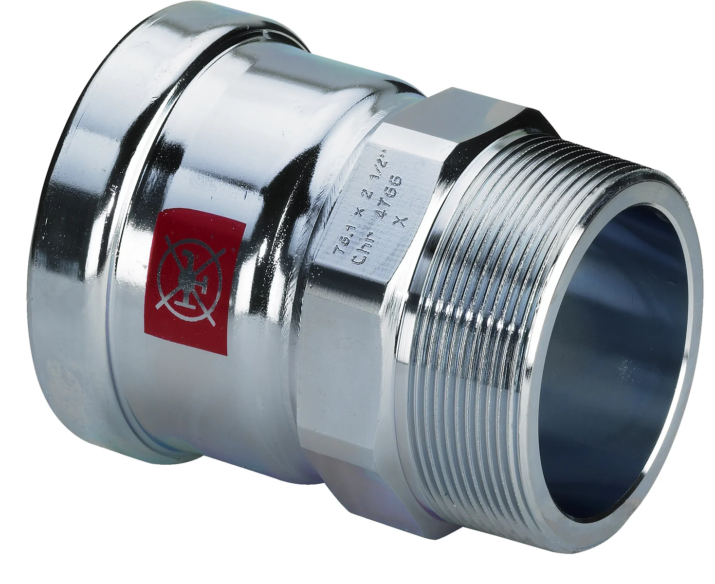 Viega Persovergangsstuk staal 64mm x 2.1/2" M verwarming Viega Prestabo 1111XL 629960