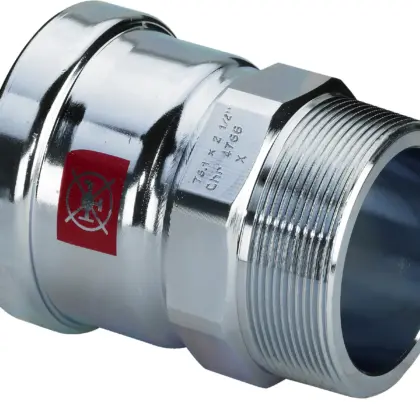 Viega Persovergangsstuk staal 88.9mm x 3" M verwarming Viega Prestabo 1111XL 629984