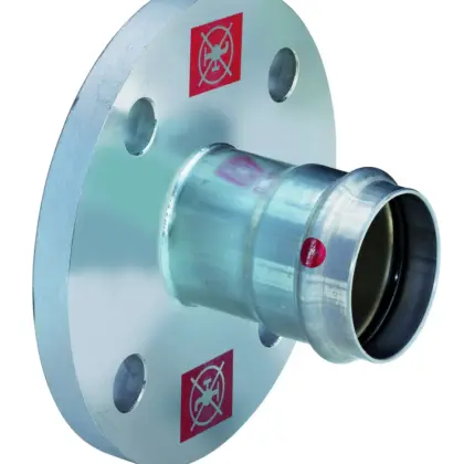 Viega Persflensovergang staal DN40 x 42mm verwarming PN6 Viega Prestabo 1159.1 642396