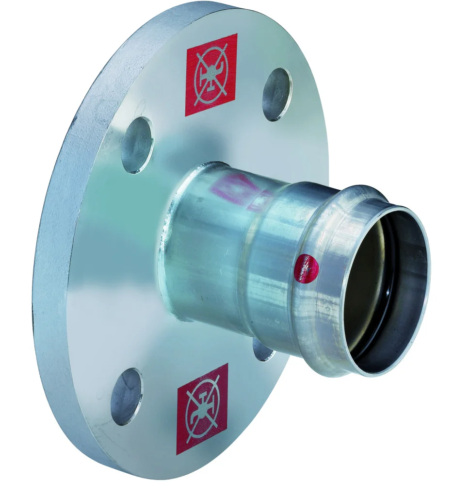 Viega Persflensovergang staal DN40 x 42mm verwarming PN6 Viega Prestabo 1159.1 642396