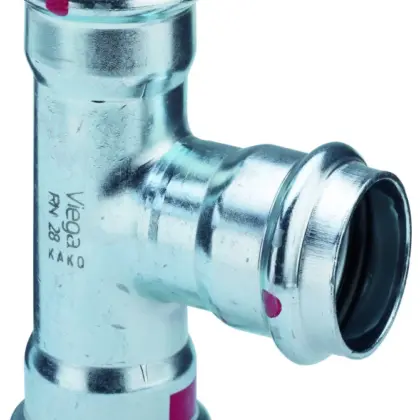 Viega Persverloop-T staal 42x15x42mm FFF verwarming Viega Prestabo 1118 642556