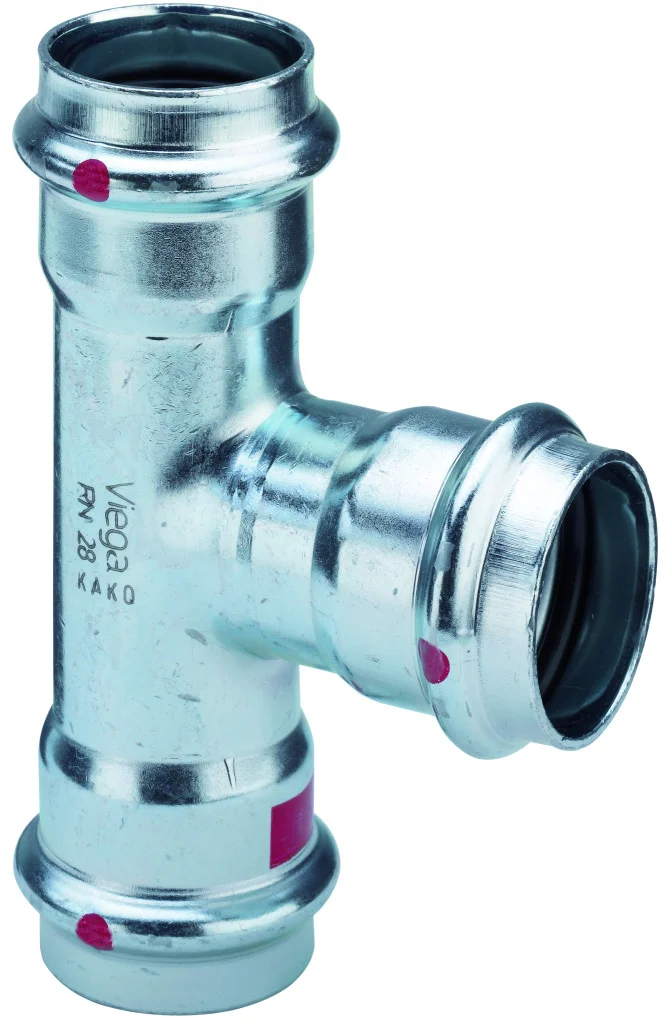 Viega Persverloop-T staal 42x15x42mm FFF verwarming Viega Prestabo 1118 642556