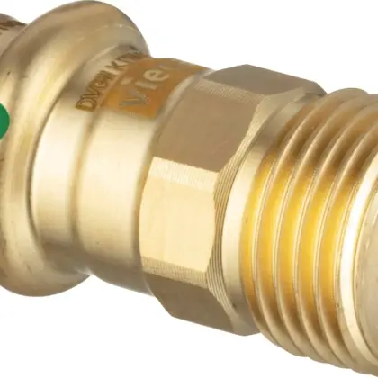 Viega Persovergangsstuk silicium brons 15mm x 1/2" M Viega Sanpress Siliciumbrons 22114 660222