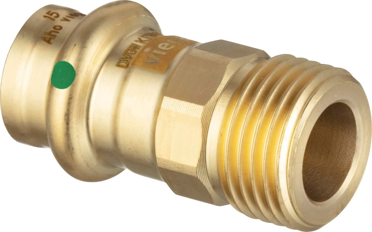 Viega Persovergangsstuk silicium brons 15mm x 1/2" M Viega Sanpress Siliciumbrons 22114 660222