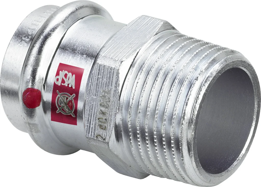 Viega Persovergangsstuk staal 22mm x 1" M verwarming Viega Prestabo 1111 704797