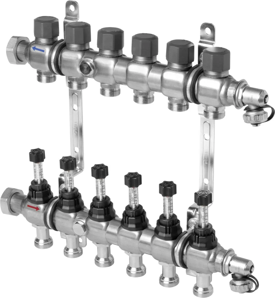 Viega CV-verdeler DN25-2 rvs / blank viega model 1010 786823