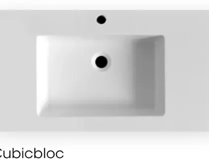 WASTAFELBLAD VIKA CUBICBLOC 120 - 46 o 2,5 ! wit met 1 geintegreerde wastafel WTCUBIC12046E