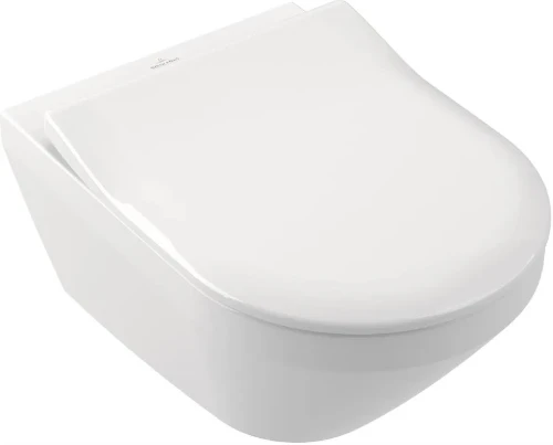 Villeroy&Boch Architectura hangtoilet PACK TwistFlush E (hangtoilet+ exclusieve zitting met softclose) zonder spoelrand 370 x 530 mm - verborgen bevestiging - wit 4616CS01