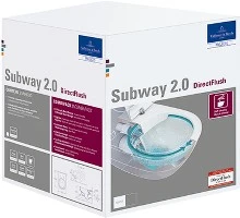 Villeroy & Boch 5614R201 Villeroy & Boch Subway 2.0 hangtoilet PACK DirectFlush (hangtoilet + slimseat zitting met softclose) zonder spoelrand - wit - B370xD560 mm