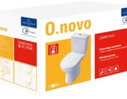 Villeroy & Boch 5661W301 Villeroy & Boch O.Novo staand toilet PACK (onderpot + spoelbak + zitting met softclose) uitgang C - wit - B360xD680 mm