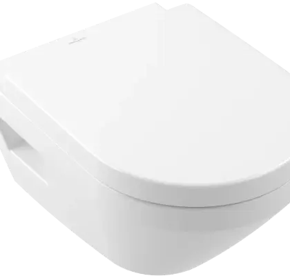 Villeroy & Boch 5684CL01 Villeroy & Boch Architectura hangtoilet PACK TwistFlush (hangtoilet + zitting met softclose) 370 x 530 mm - zonder spoelrand - wit