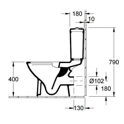 Villeroy & Boch Staande wc Villeroy & Boch O.novo diep spoelrand 36x67x wit uitlaat horizontaal (PK) 5661T301