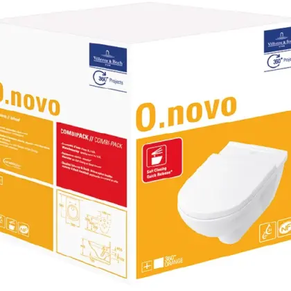 Villeroy & Boch Wandwc Villeroy & Boch O.novo diep spoelrand 36x56x wit combipack 5660H101