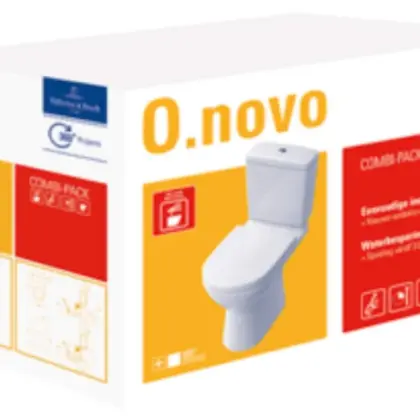 Villeroy & Boch Staande wc Villeroy & Boch O.novo diep spoelrand 38.5x68x wit uitlaat verticaal (AO) 5661W301