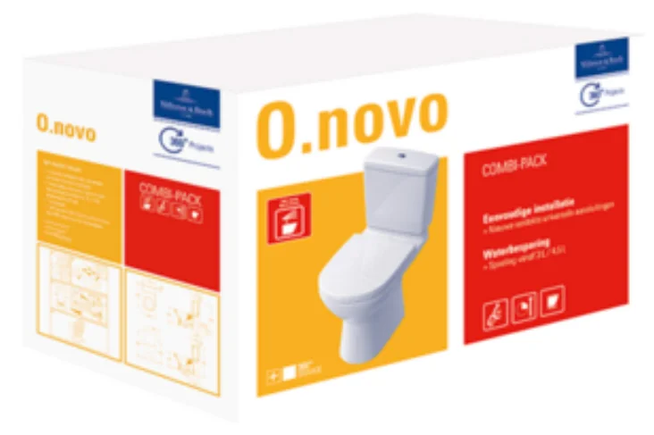 Villeroy & Boch Staande wc Villeroy & Boch O.novo diep spoelrand 38.5x68x wit uitlaat verticaal (AO) 5661W301