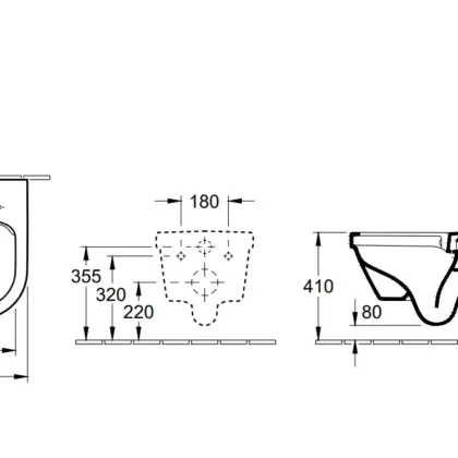 Villeroy & Boch Wandwc Villeroy & Boch Omnia architectura diep spoelrand 37x53x wit combipack 5684HR01