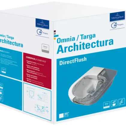 Villeroy & Boch Wandwc Villeroy & Boch Omnia architectura diep open spoelrand 37x53x wit vuilafstotend combipack 5684HRR1