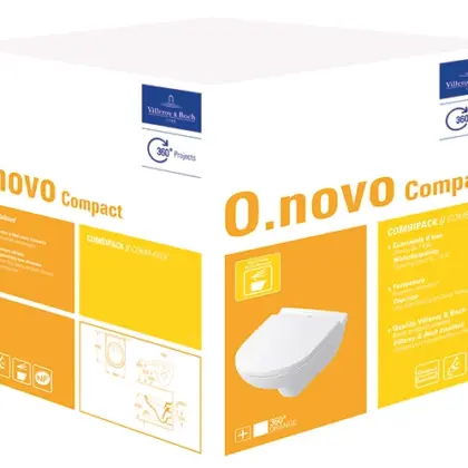Villeroy & Boch Wandwc Villeroy & Boch O.novo diep spoelrand 36x49x wit combipack 5688H101