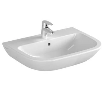 Vitra 5500L003-0001 Vitra S20 handenwasser 450 x 335 mm - wit antibacterieel - met kraangat midden - met overloop