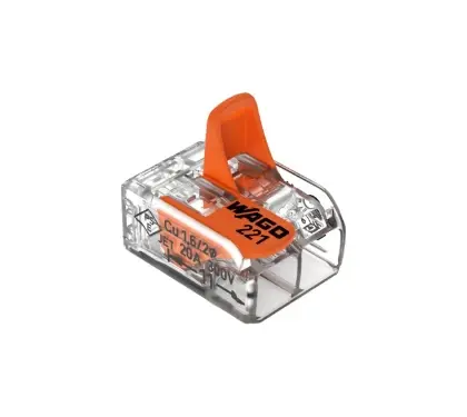 Wago 780221412 Wago Compact steekklem met hendel 2 x 0.2-4 mm (set 10st) - transparant - prijs per set