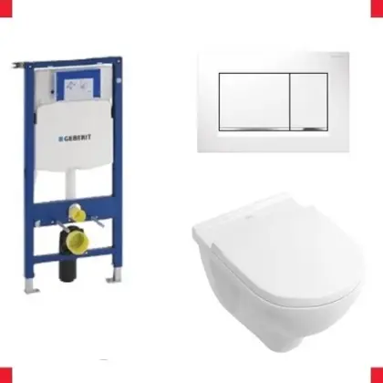 - Wandwc - diep open spoelrand 36x56x wit incl. spoelreservoir