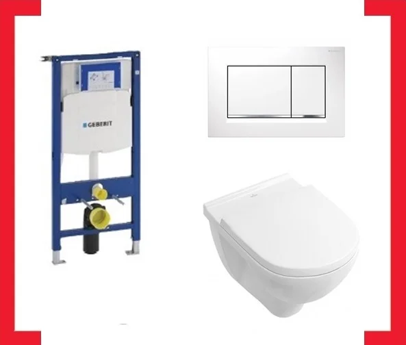 PAKKETSANLUXE Wandwc - diep open spoelrand 36x56x wit incl. spoelreservoir, softclose-bril en duwplaat PAKKETSANLUXE