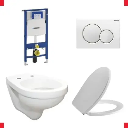 - Wandwc - diep spoelrand 36x55.5x wit incl. spoelreservoir
