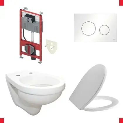 - Wandwc - diep spoelrand 36x55.5x wit incl. spoelreservoir